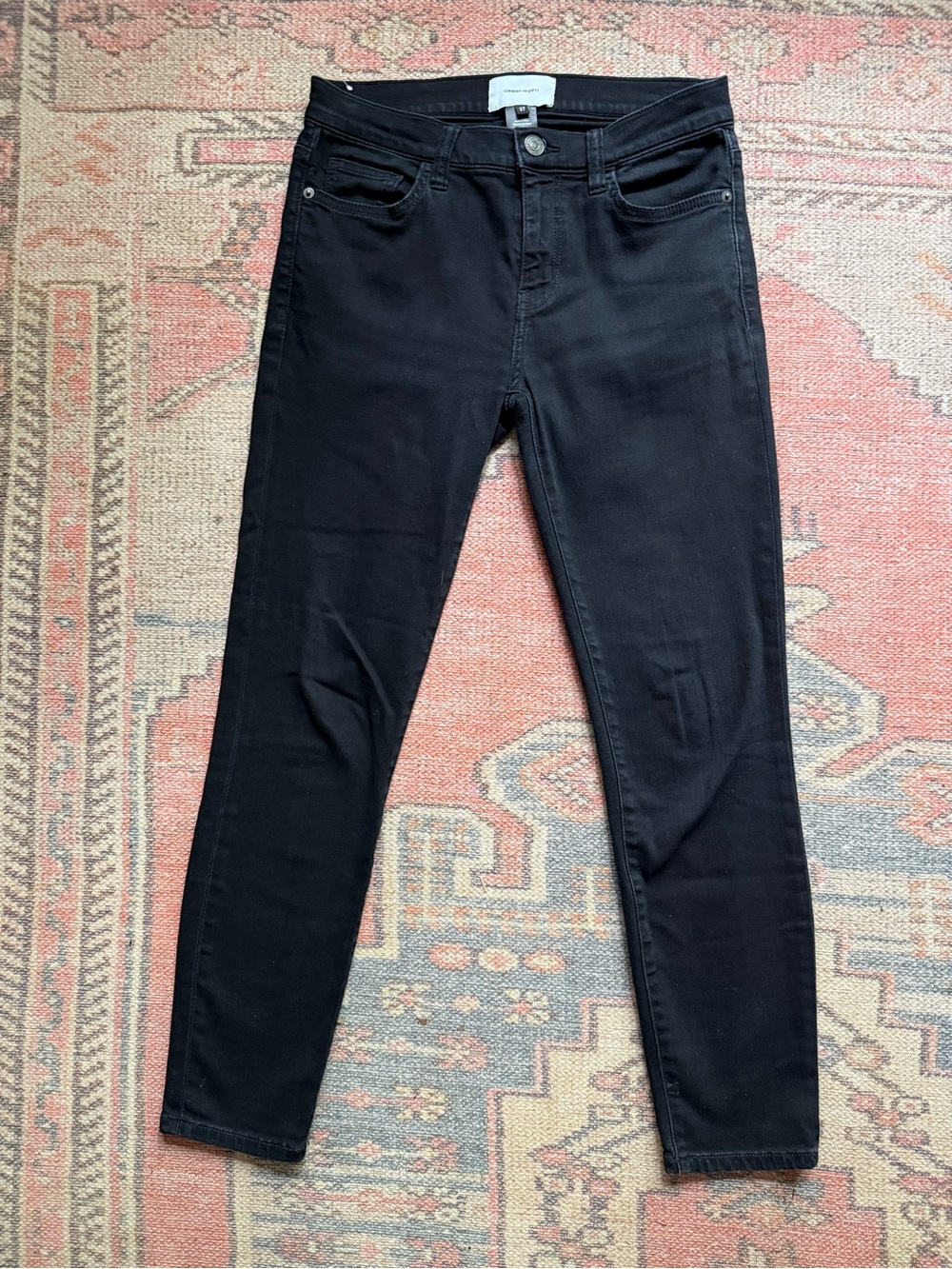 Current/Elliott Black Skinny High-Rise Jeans